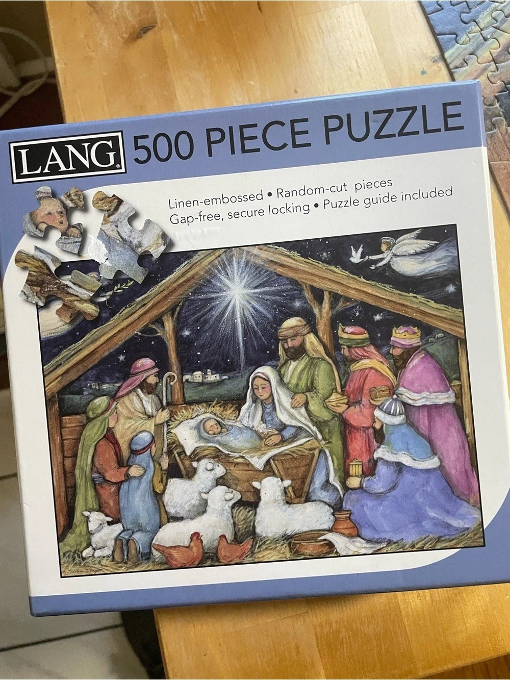 LANG The Lord is My Shepherd Nativity Puzzle Blue & Purple